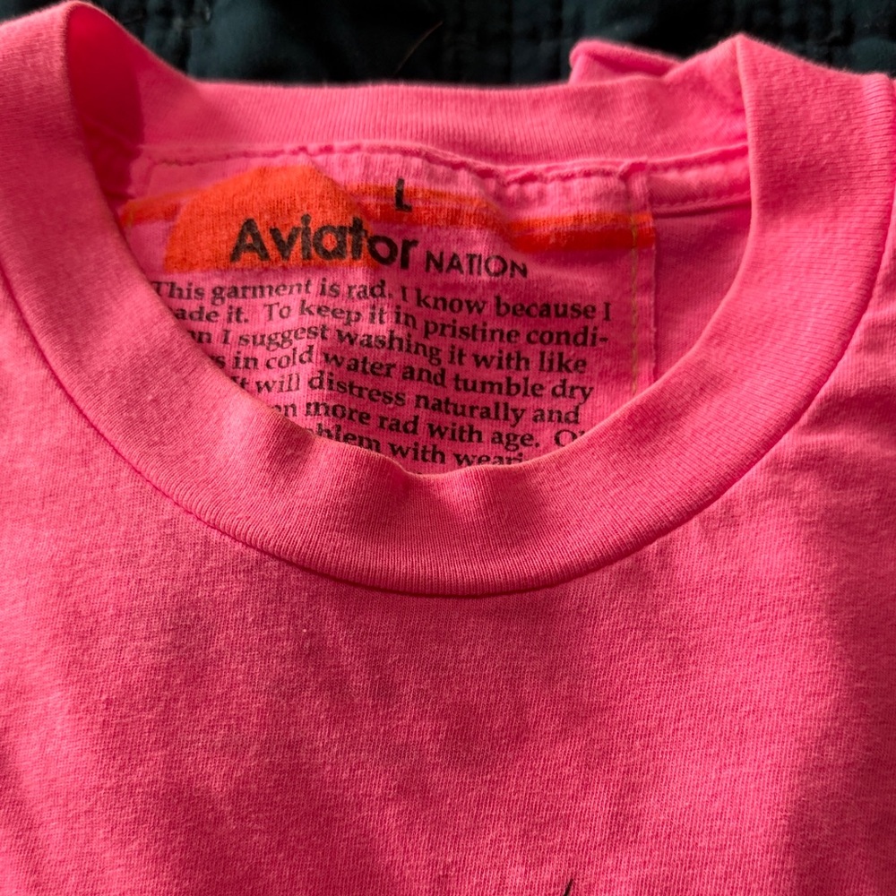 Aviator Nation Neon Pink Boyfriend Tee